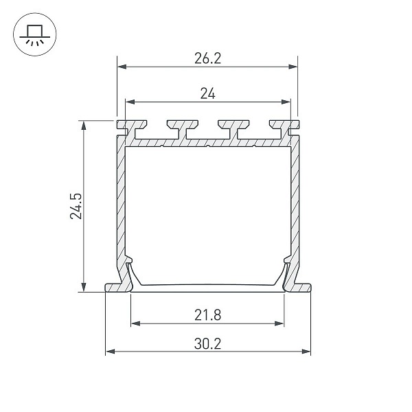 Профиль для ленты LED врезной PLS-LOCK 24x26мм без рассеивателя (3м) 23386 ARLIGHT