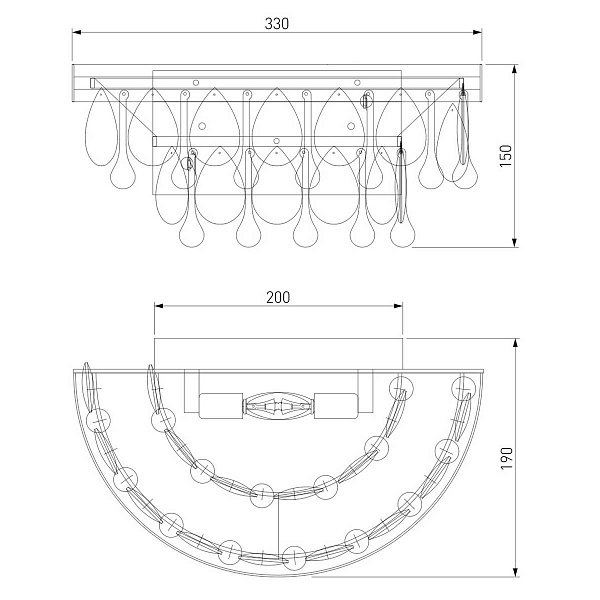Бра EUROSVET SOPHIE 60165/2 латунь a065756