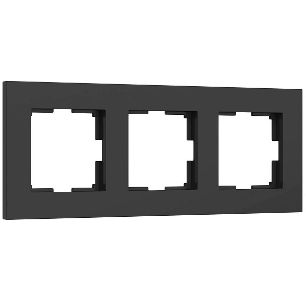 Рамка 3-пост, SLAB, черный матовый, W0032908, WERKEL