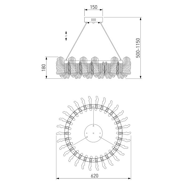 Люстра подвесная BOGATES FARFALLA 90374/1 a065729