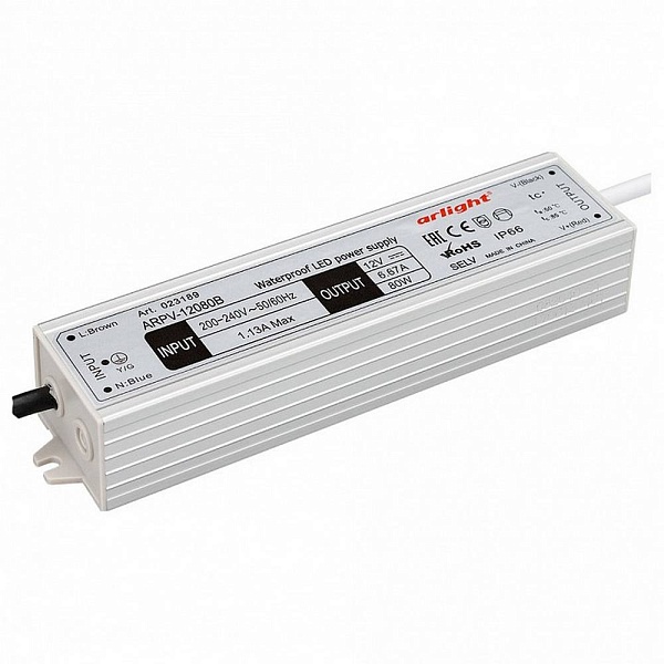 Блок питания ARLIGHT ARPV 12V 80W IP66 23189
