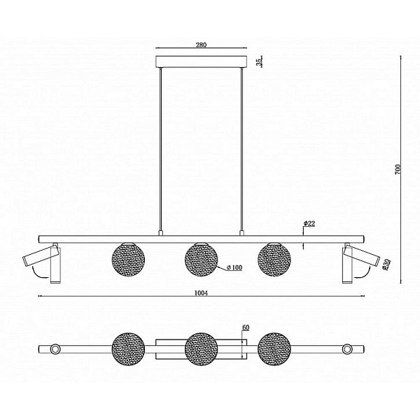 Подвес ILEDEX TELESCOPE C4774-100 SWH