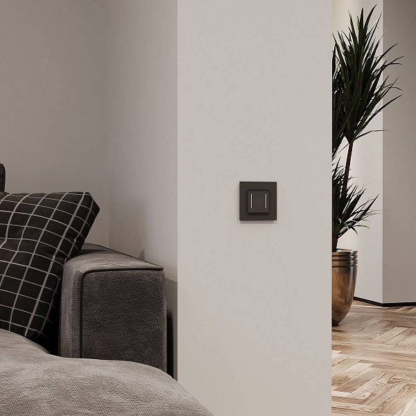 Выключатель сенсорный 2-кл, c Wi-Fi, черный, W4523008, WERKEL