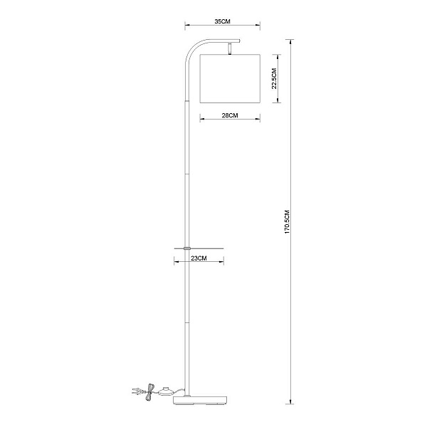 Торшер ARTE LAMP CONNOR A4053PN-1BK