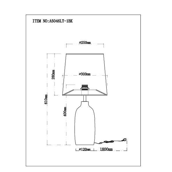 Настольная лампа ARTE LAMP RUKBAT A5046LT-1BK