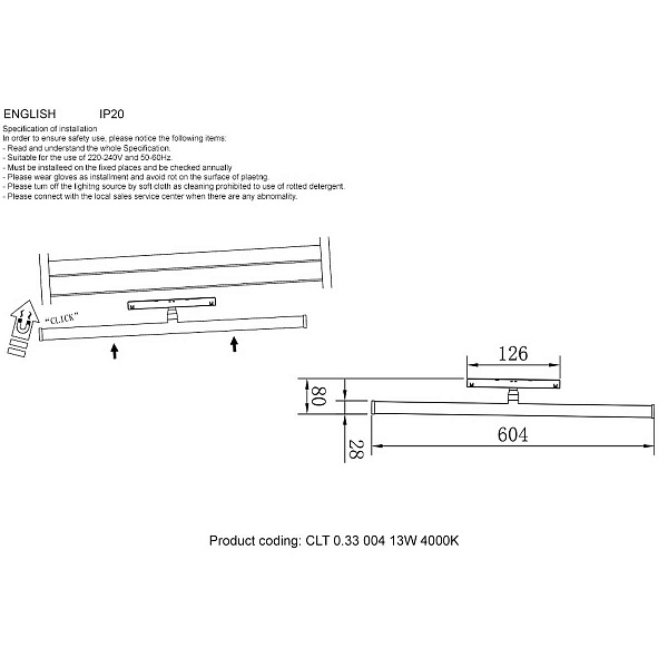 Трековый светильник CRYSTAL LUX CLT 0.33 004 13W WH 4000K