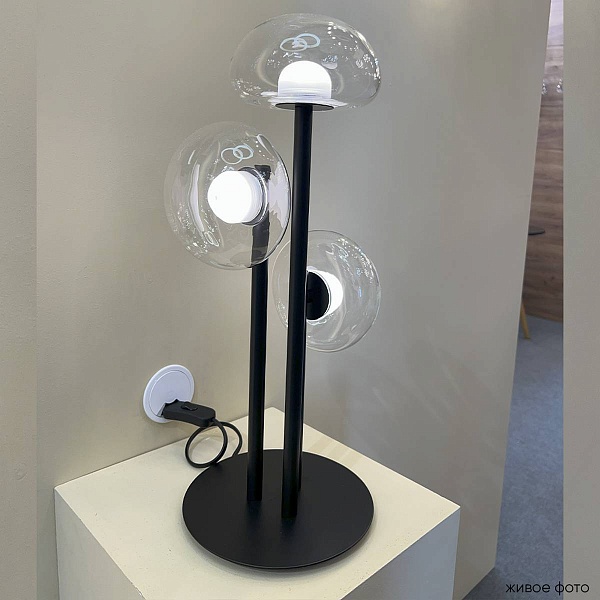Настольная лампа CRYSTAL LUX BOSQUE LG3 BLACK/TRANSPARENT