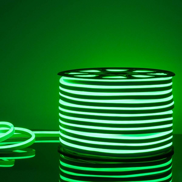 Лента LED ГИБКИЙ НЕОН 9,6 W/m 220V IP67 2835/120 GREEN 8mm (50м) a040596 ELEKTROSTANDARD
