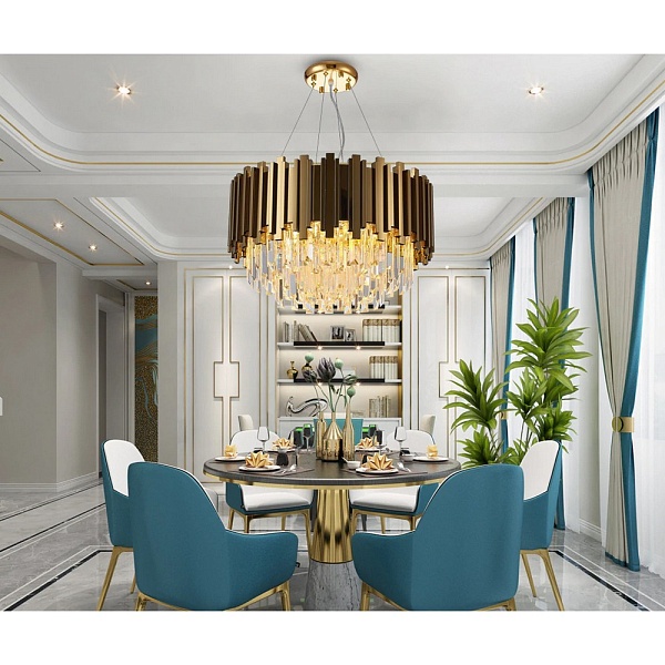 Люстра подвесная DELIGHT COLLECTION BARCLAY A006-600 L6 gold
