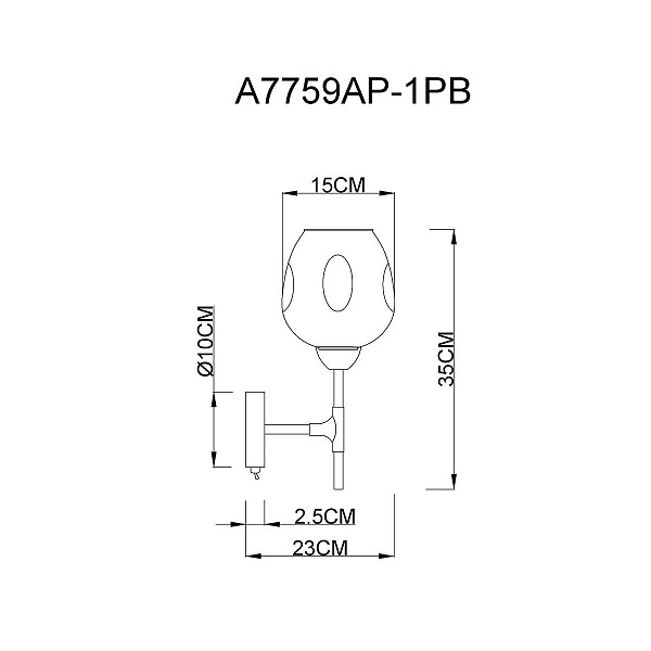 Бра ARTE LAMP YUKA A7759AP-1PB