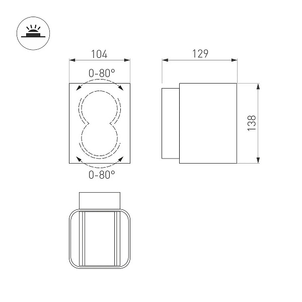 Светильник уличный настенный ARLIGHT LGD-WALL 46428