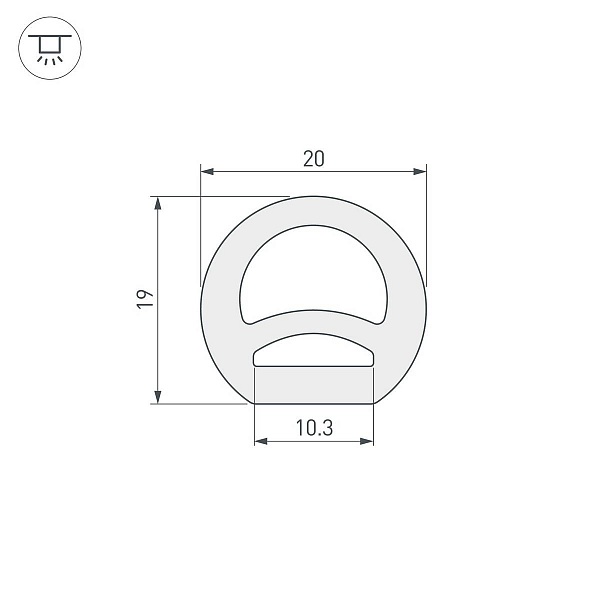 Профиль для ленты LED накладной WPH 19x20мм без рассеивателя (5м) 40272 ARLIGHT