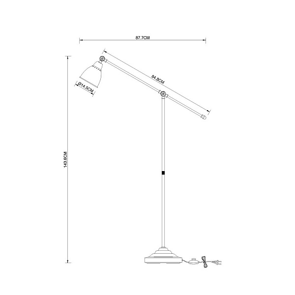Торшер ARTE LAMP Braccio  A2054PN-1BK
