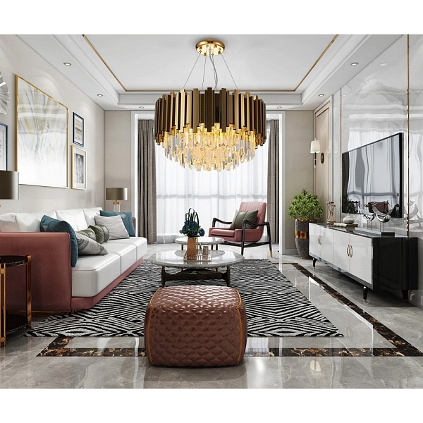 Люстра подвесная DELIGHT COLLECTION BARCLAY A006-600 L6 gold