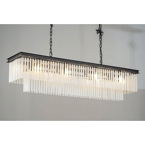 Люстра подвесная DELIGHT COLLECTION 1920S ODEON KR0387P-12C/P black/frost