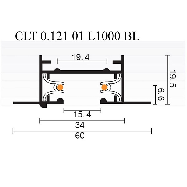 Шинопровод 1-фазный CRYSTAL LUX CLT 0.121 01 L1000 BL