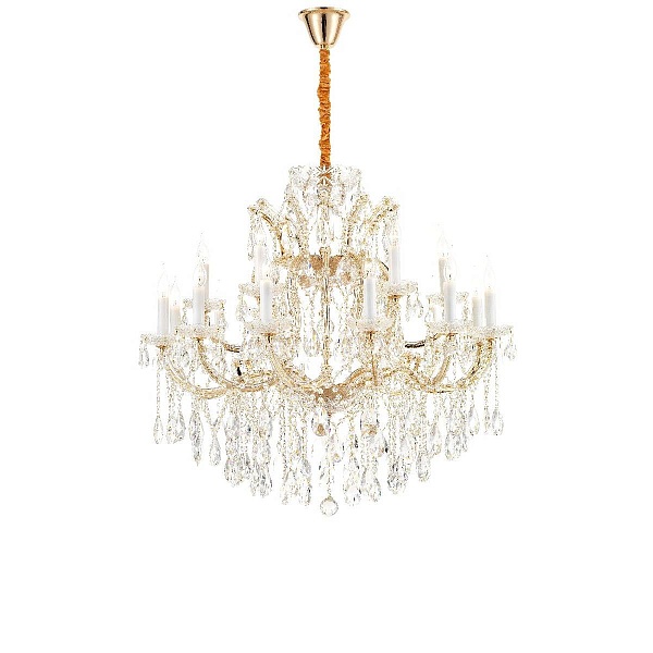Люстра подвесная ILAMP DIAMOND 6071-18 GD+CL