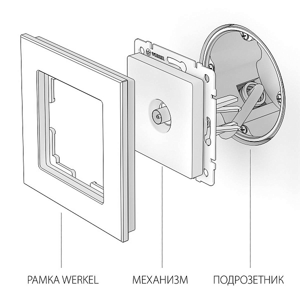 Розетка  TV одиночная, черный матовый, W1183008, WERKEL