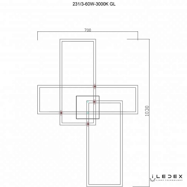 Люстра потолочная ILEDEX GRACE 231/3-60W-3000K GL