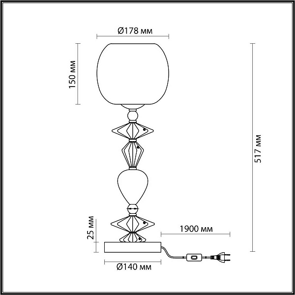Настольная лампа ODEON LIGHT BIZET 4855/1T