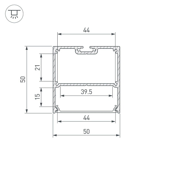 Профиль для ленты LED накладной SL-LINE 50x50мм без рассеивателя (2м) 038450(1) ARLIGHT