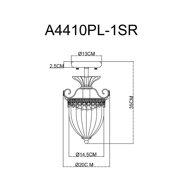 Люстра потолочная ARTE LAMP Schelenberg A4410PL-1SR