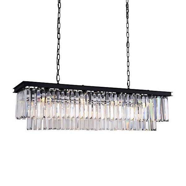 Люстра подвесная DELIGHT COLLECTION 1920S ODEON KR0387P-10C/P black/frost
