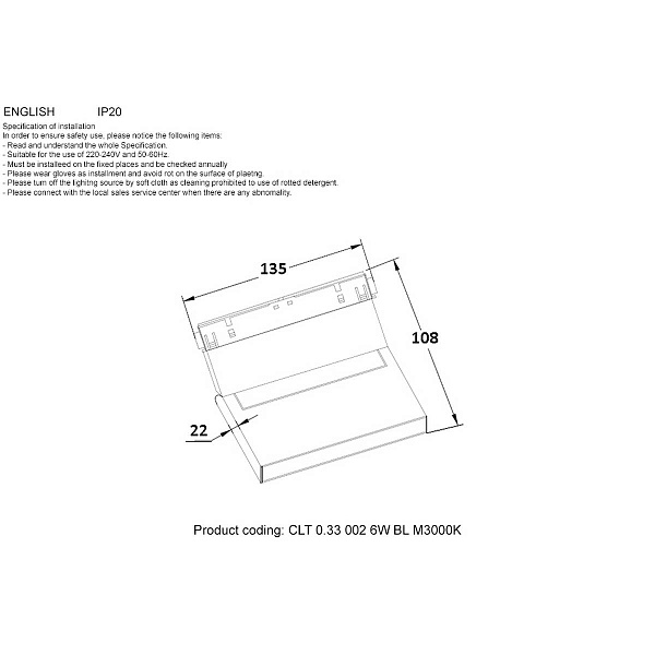 Трековый светильник CRYSTAL LUX CLT 0.33 002 6W BL M3000K