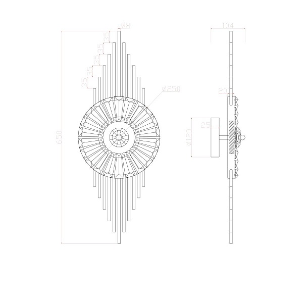 Бра ARTE LAMP ALMAAZ A2564AP-1PB