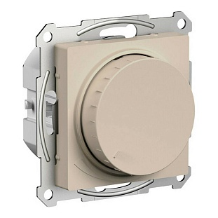 Диммер поворотно-нажимной 400Вт, ATLASDESIGN, Песочный, ATN001223, SCHNEIDER ELECTRIC