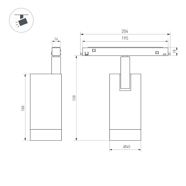 Трековый светильник ARLIGHT MAG-ORIENT 45061