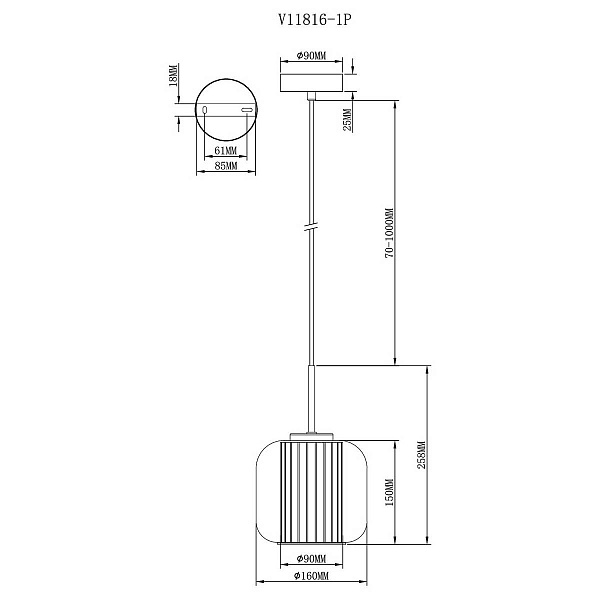 Подвес MODERLI EMBER V11816-1P