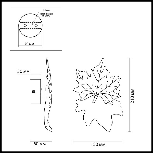 Бра ODEON LIGHT EVA 4371/3WL