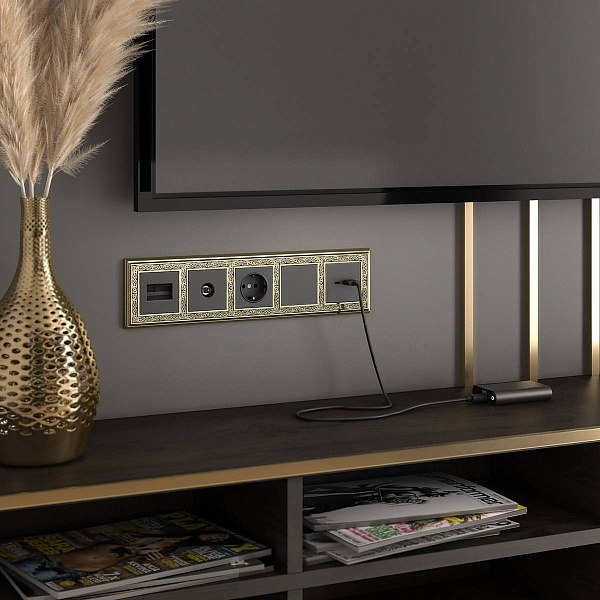 Розетка  TV одиночная, черный матовый, W1183008, WERKEL