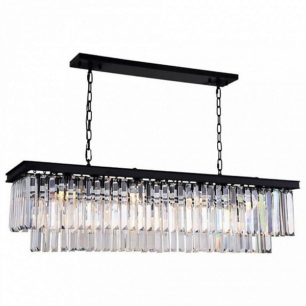 Люстра подвесная DELIGHT COLLECTION 1920S ODEON KR0387P-10C/P black/clear