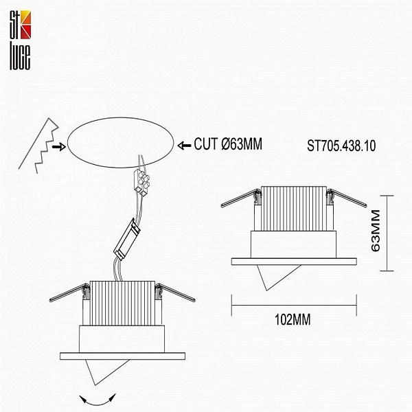 Светильник встраиваемый ST LUCE ST705 ST705.438.10