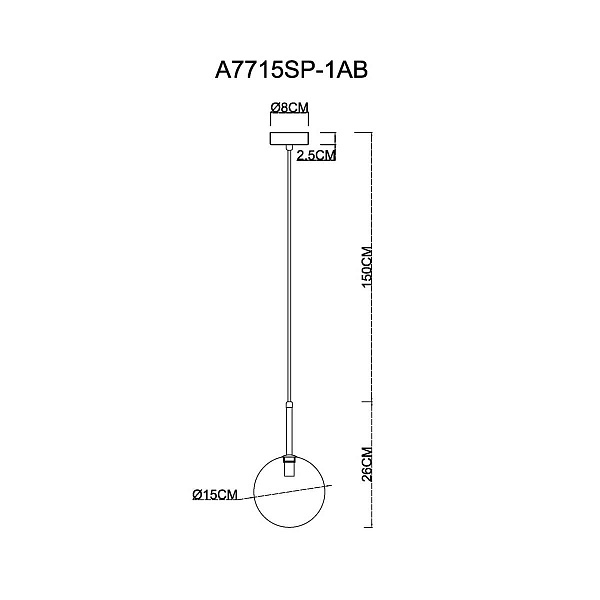 Подвес ARTE LAMP CAMERON A7715SP-1AB