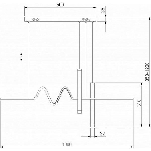 Подвес EUROSVET BRACE 90267/2 черный
