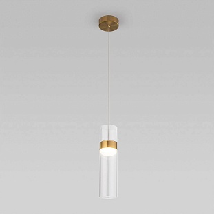 Подвес EUROSVET LUMEN 50244/1 LED латунь/прозрачный