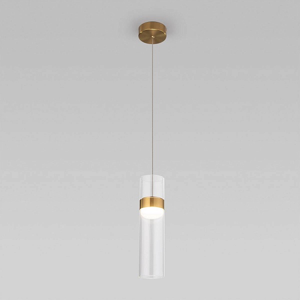 Подвес EUROSVET LUMEN 50244/1 LED латунь/прозрачный