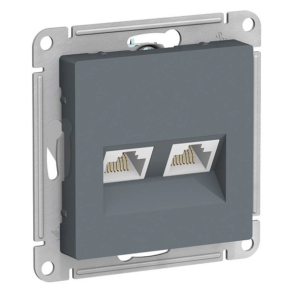 Розетка RJ45 + RJ45, ATLASDESIGN, Грифель, ATN000785, SCHNEIDER ELECTRIC