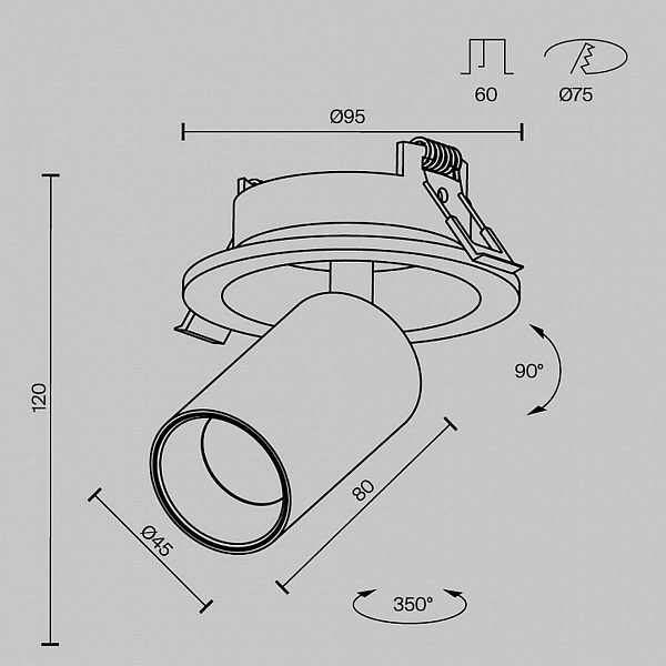Светильник встраиваемый MAYTONI FOCUS LED C071CL-7W3K-B