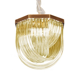 Люстра подвесная DELIGHT COLLECTION MURANO GLASS A001-400 L4 brass/amber
