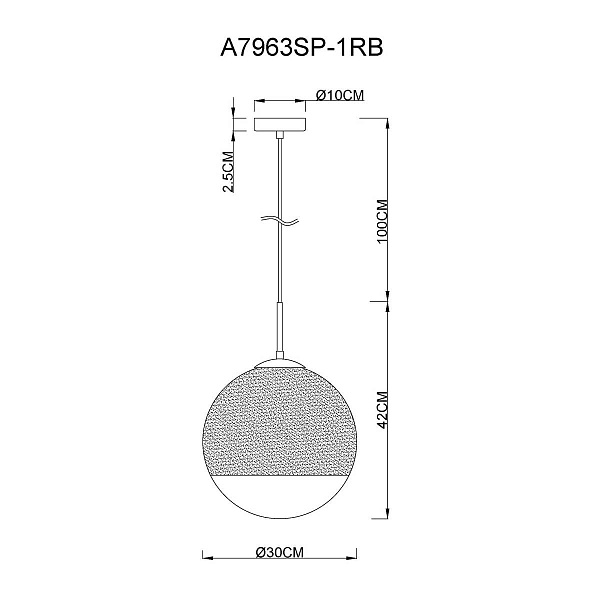Подвес ARTE LAMP JUPITER COPPER A7963SP-1RB