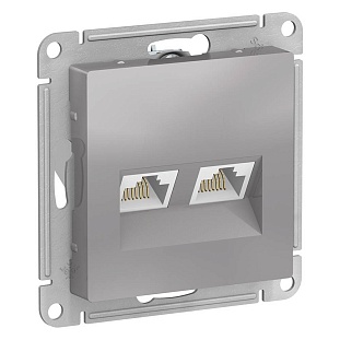 Розетка RJ45 + RJ45, ATLASDESIGN, Алюминий, ATN000385, SCHNEIDER ELECTRIC