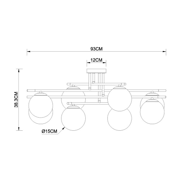 Люстра потолочная ARTE LAMP ALCOR A2224PL-8BK