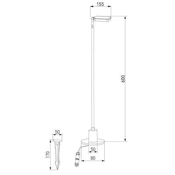 Светильник уличный столб низкий ELEKTROSTANDARD JOLI 35182/S черный a068101