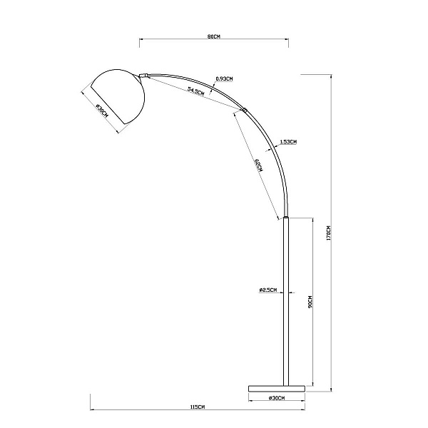 Торшер ARTE LAMP Goliath A5822PN-1SS