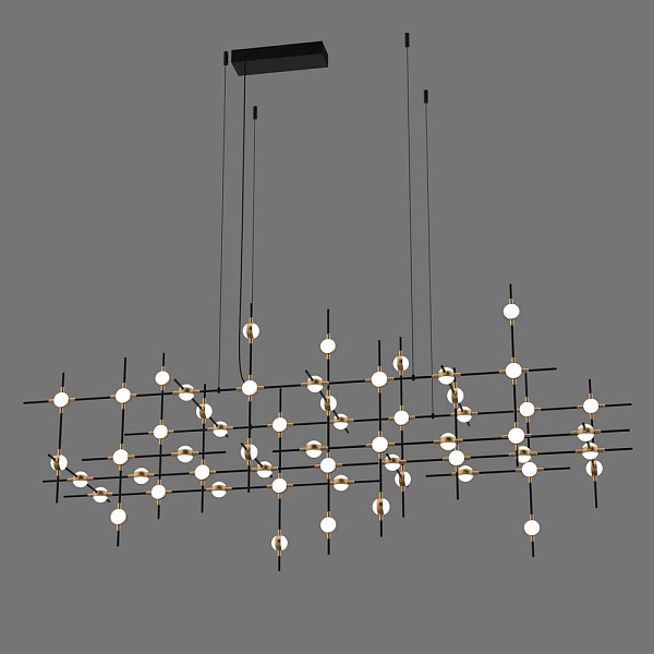 Люстра подвесная ILLUMINATI MOLECULAR MD18001067-55A  black/gold