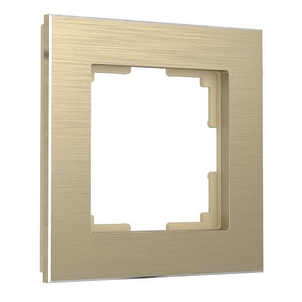 Рамка 1-пост, ALUMINIUM, металл, шампань, W0011711, WERKEL